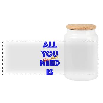 All You Need Is Handball (Blue) - Panoramic Cookie Jar with Wooden Lid - white - Front