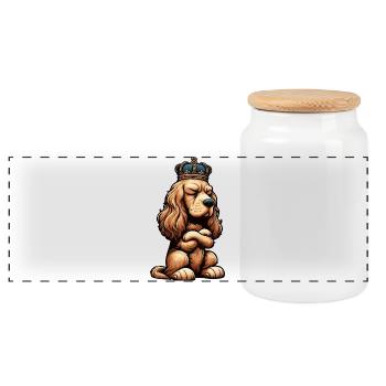 Cocker Spaniel Cocker Dog Cocker Spaniel Owner - Panoramic Cookie Jar with Wooden Lid - white - Front