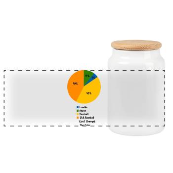Carte circulaire amusante de baseball : conception prioritaire de loisir - Boîte à biscuits avec couvercle en bois - blanc - Devant
