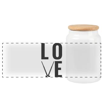 Field Hockey Love - Panoramic Cookie Jar with Wooden Lid - white - Front