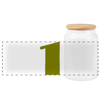 ANNIVERSARY. HAPPY BIRTHDAY. HAPPY BIRTHDAY. - Panoramic Cookie Jar with Wooden Lid - white - Front