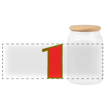 1. 1 year. 1st ANNIVERSARY. 1 YEAR ANNIVERSARY - Panoramic Cookie Jar with Wooden Lid - white - Front