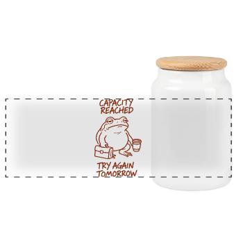 Capacité atteinte | Demain encore - Boîte à biscuits avec couvercle en bois - blanc - Devant