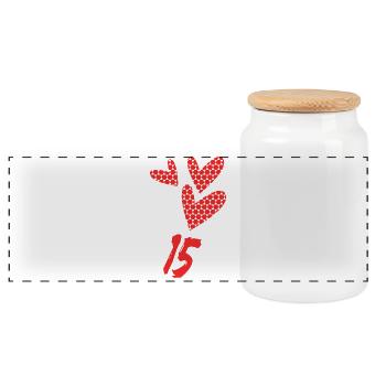 15. 15 YEARS. 15th ANNIVERSARY. 15 YEAR ANNIVERSARY. - Panoramic Cookie Jar with Wooden Lid - white - Front