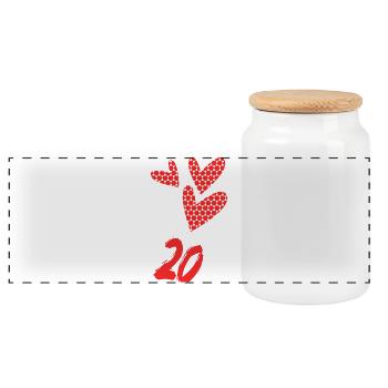 20. 20e ANNIVERSAIRE. ANNIVERSAIRE 20 ANS. 20 ANS. - Boîte à biscuits avec couvercle en bois - blanc - Devant