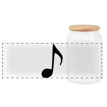 Music note black Music - Panoramic Cookie Jar with Wooden Lid - white - Front