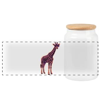 Coole Giraffe Sonnenbrille - Panorama Keksdose mit Holzdeckel - Weiß - Vorne
