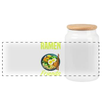 ramen is better with friends  - Panorama Keksdose mit Holzdeckel - Weiß - Vorne