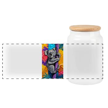 Koala - Panorama Keksdose mit Holzdeckel - Weiß - Vorne