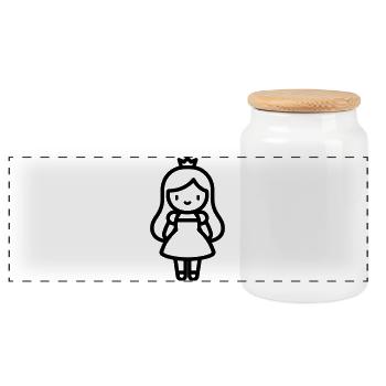 princess - Panoramic Cookie Jar with Wooden Lid - white - Front