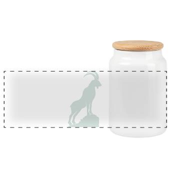 Capricorn Silhouette Mountain Peaks - Panoramic Cookie Jar with Wooden Lid - white - Front