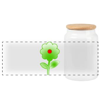 Blumen - Panorama Keksdose mit Holzdeckel - Weiß - Vorne