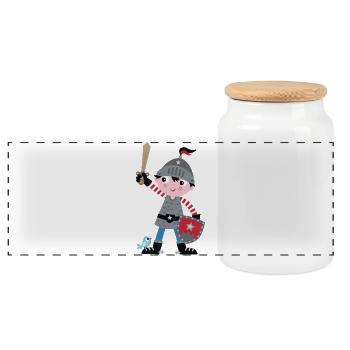 L’Aventure du Petit Chevalier - Boîte à biscuits avec couvercle en bois - blanc - Devant