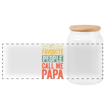 Meine Lieblingsleute nennen mich Papa - Panorama Keksdose mit Holzdeckel - Weiß - Vorne