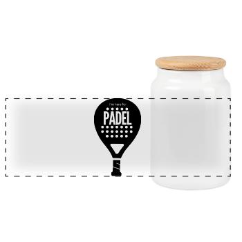 Padel Fokus Dunkles Motiv - Panorama Keksdose mit Holzdeckel - Weiß - Vorne