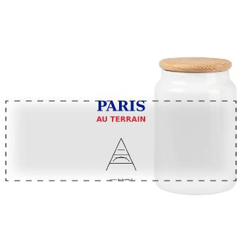 Paris au Terrain: Urbain et Sportif - Boîte à biscuits avec couvercle en bois - blanc - Devant