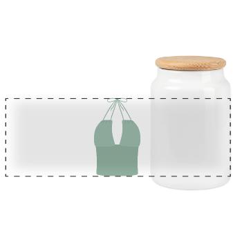 Mint Halter Bikini Top - Panoramic Cookie Jar with Wooden Lid - white - Front