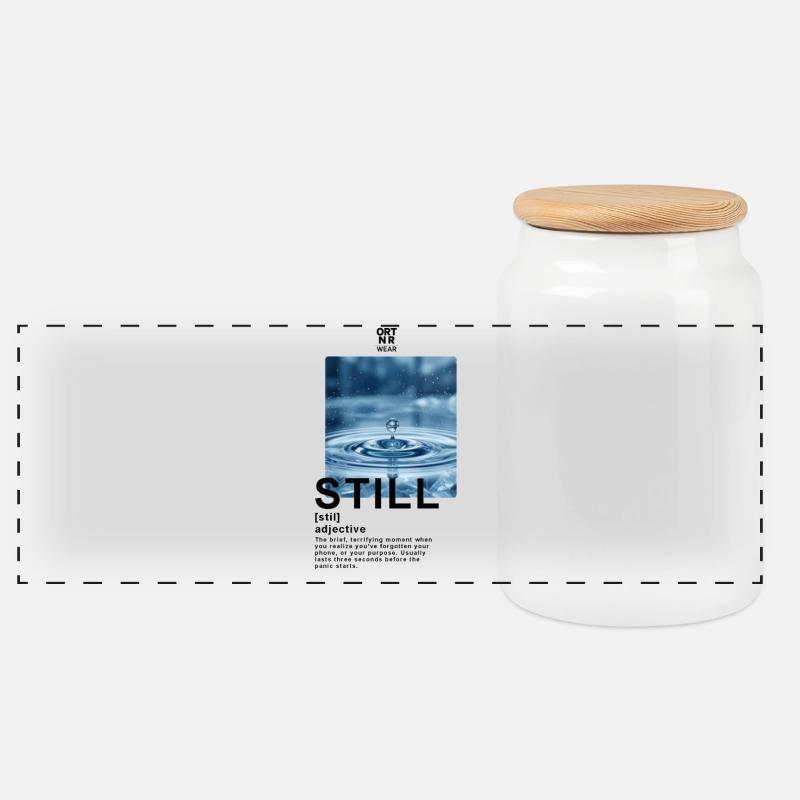 Still Water - Panorama Keksdose mit Holzdeckel - Weiß
