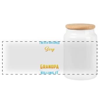 Grand-père sexy Grand-père drôle qui dit grand-père - Boîte à biscuits avec couvercle en bois - blanc - Devant