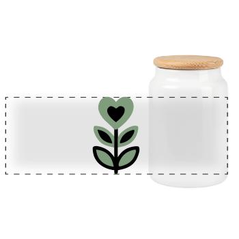 Feuilles de cœur fleuri Cottagecore Gardener Nature - Boîte à biscuits avec couvercle en bois - blanc - Devant