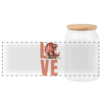 Duck in Shell Love Holiday Design - Boîte à biscuits avec couvercle en bois - blanc - Devant