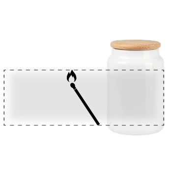 Burning Match - Panoramic Cookie Jar with Wooden Lid - white - Front