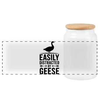Oies Oies, Oies, Drôle, Cadeau des Oies - Boîte à biscuits avec couvercle en bois - blanc - Devant