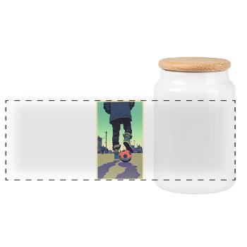 Football player #10 - Panorama Keksdose mit Holzdeckel - Weiß - Vorne