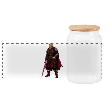 Guerrier viking - Boîte à biscuits avec couvercle en bois - blanc - Devant