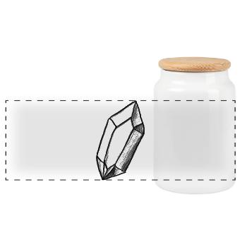 Crystal Yoga Meditation Esotericism - Illustration - Panoramic Cookie Jar with Wooden Lid - white - Front