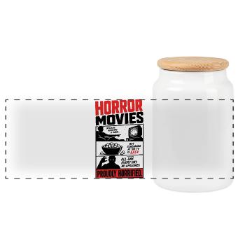 L’horreur est facile Fièrement horrifiée - Boîte à biscuits avec couvercle en bois - blanc - Devant