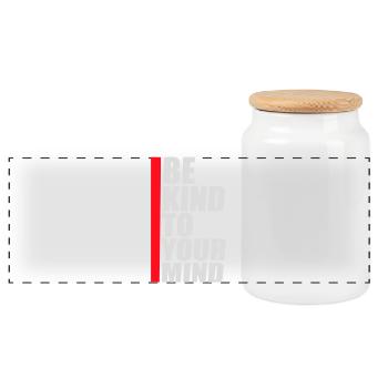 Soyez gentil avec votre esprit Logo drôle de santé mentale - Boîte à biscuits avec couvercle en bois - blanc - Devant