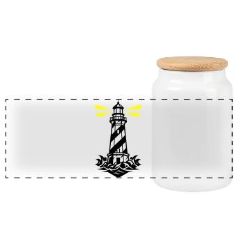 Icône de la Côte du Phare - Boîte à biscuits avec couvercle en bois - blanc - Devant