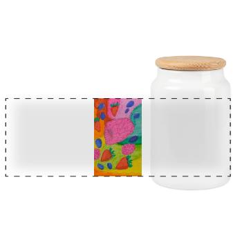 Explosion de Baies - Boîte à biscuits avec couvercle en bois - blanc - Devant