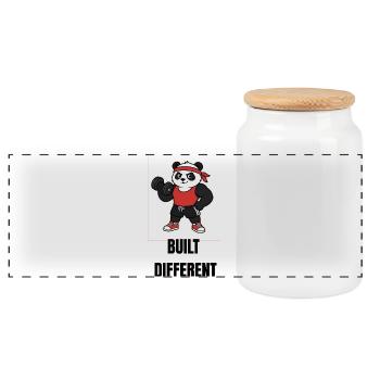 construit différemment - Boîte à biscuits avec couvercle en bois - blanc - Devant