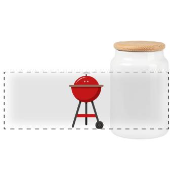Barbecue barbecue - Boîte à biscuits avec couvercle en bois - blanc - Devant