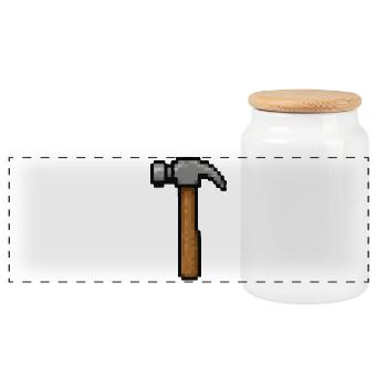 Outil rétro Pixelhammer - Boîte à biscuits avec couvercle en bois - blanc - Devant