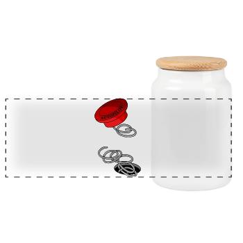 AUTOPILOT OFF - Panoramic Cookie Jar with Wooden Lid - white - Front
