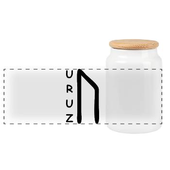 Runes Runiques Uruz - Boîte à biscuits avec couvercle en bois - blanc - Devant