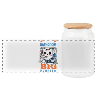 Embarquer dans les avions, c’est drôle - Boîte à biscuits avec couvercle en bois - blanc - Devant