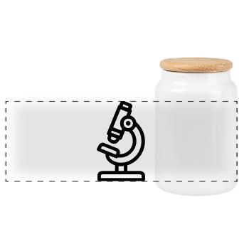 microscope - Boîte à biscuits avec couvercle en bois - blanc - Devant