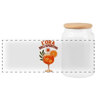 L'Ora dell'Aperitivo - Italienischer Sommer - Panorama Keksdose mit Holzdeckel - Weiß - Vorne