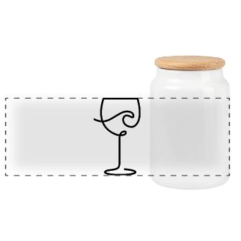 Wine glass for wine lovers and time-out - Panoramic Cookie Jar with Wooden Lid - white - Front
