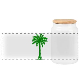 Silhouette des palmiers verts - Boîte à biscuits avec couvercle en bois - blanc - Devant
