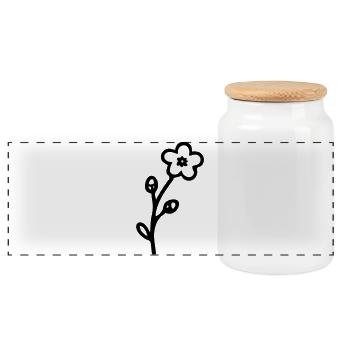 Fleur 3 - Boîte à biscuits avec couvercle en bois - blanc - Devant