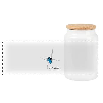 it_is_mine - Panoramic Cookie Jar with Wooden Lid - white - Front