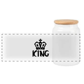 king krone - Panorama Keksdose mit Holzdeckel - Weiß - Vorne