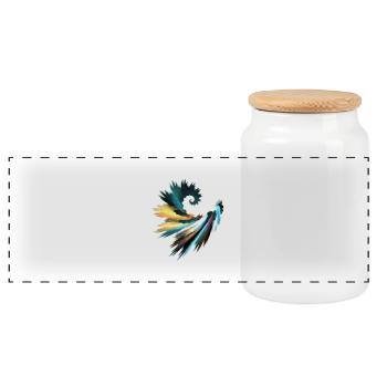 Fractal - Boîte à biscuits avec couvercle en bois - blanc - Devant