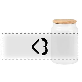 Heart Little Three - Panoramic Cookie Jar with Wooden Lid - white - Front
