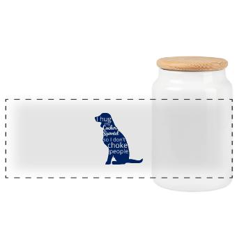 Chien / Cocker: Je Hug mon cocker, Soleil - Boîte à biscuits avec couvercle en bois - blanc - Devant